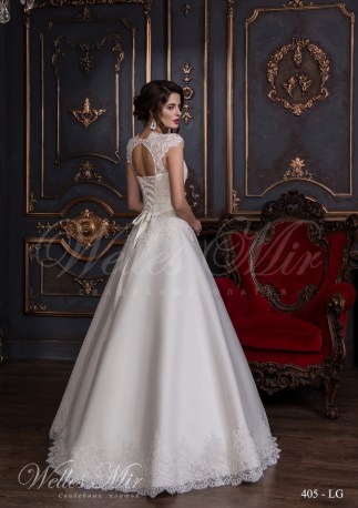 Wedding dress with flutter sleeves-3
